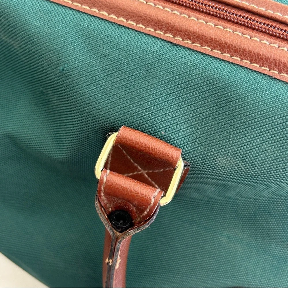 Ralph Lauren Luggage Duffle Bag Green Brown Travel Overnight Sports